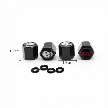4 Pcs/Set Skull logo Car Valve Caps Car Dust Caps Tire Wheel Stem Air Valve Caps Valve Stem Cover for Cars Moto Bike Decoration