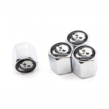 4 Pcs/Set Skull logo Car Valve Caps Car Dust Caps Tire Wheel Stem Air Valve Caps Valve Stem Cover for Cars Moto Bike Decoration