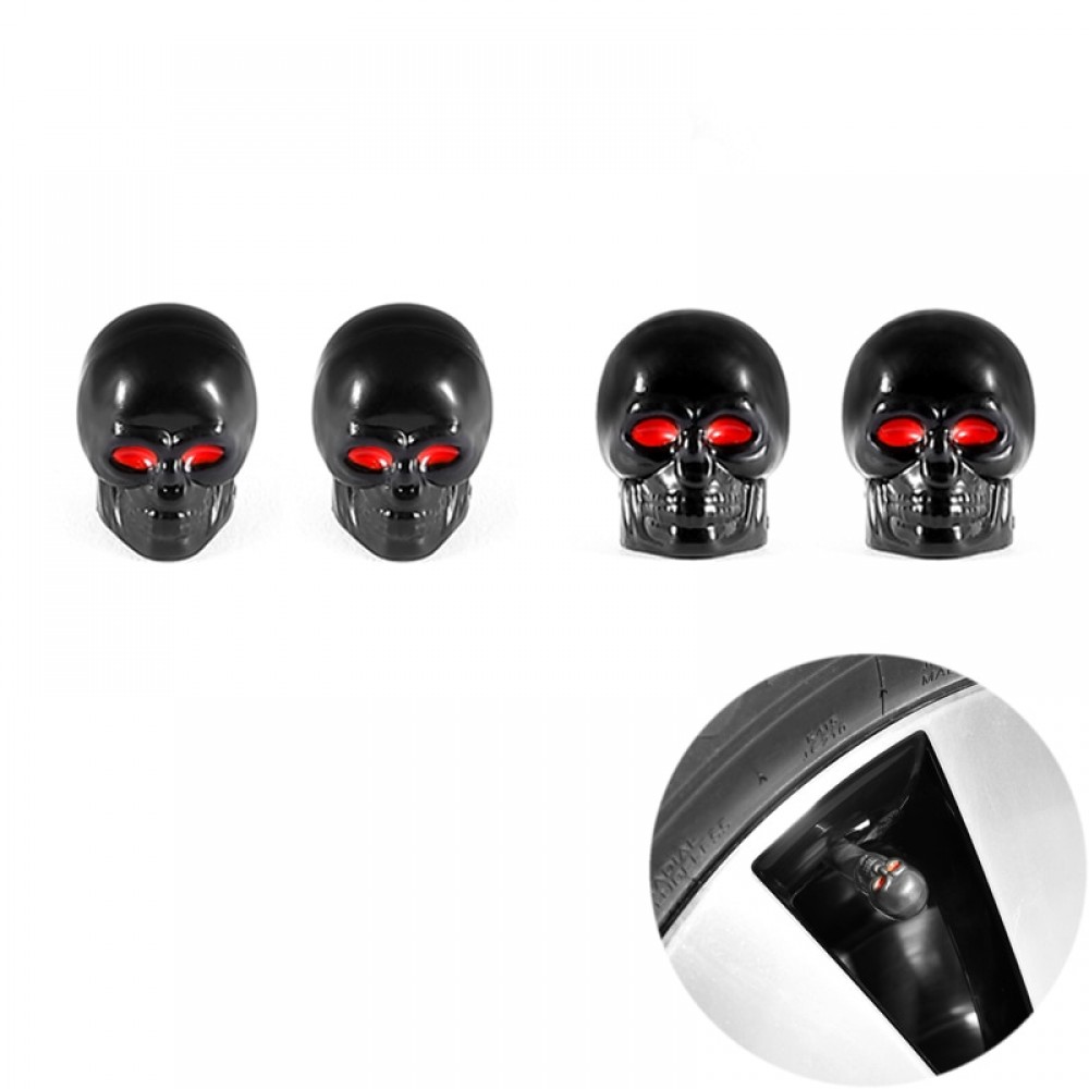 DSYCAR 4Pcs/lot Universal Skull Car Moto Bike Tire Wheel Valve Cap Dust cover Car Styling for Fiat Audi Ford Bmw toyota Honda VW