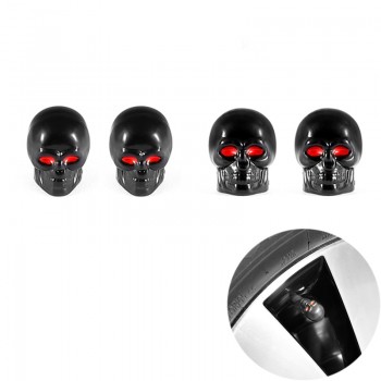 DSYCAR 4Pcs/lot Universal Skull Car Moto Bike Tire Wheel Valve Cap Dust cover Car Styling for Fiat Audi Ford Bmw toyota Honda VW