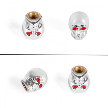 DSYCAR 4Pcs/lot Universal Skull Car Moto Bike Tire Wheel Valve Cap Dust cover Car Styling for Fiat Audi Ford Bmw toyota Honda VW