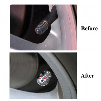 DSYCAR 4Pcs/lot Universal Skull Car Moto Bike Tire Wheel Valve Cap Dust cover Car Styling for Fiat Audi Ford Bmw toyota Honda VW