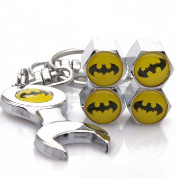 Car Styling Tire Valve Caps Auto Tyre Air Stems Cover Witn Bat Batman Logo Emblem Motorcycle Tire Accessories