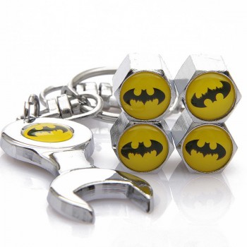 Car Styling Tire Valve Caps Auto Tyre Air Stems Cover Witn Bat Batman Logo Emblem Motorcycle Tire Accessories