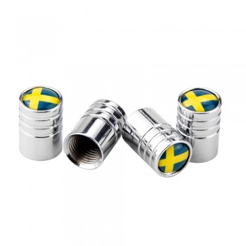 Car Styling Tire Valve Caps For Sweden Flag Logo For Volvo V40 V50 V60 V70 S40 S60 S60L S70 S80 S90 XC40 XC60 XC70 XC80 XC90