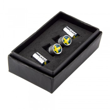 Car Styling Tire Valve Caps For Sweden Flag Logo For Volvo V40 V50 V60 V70 S40 S60 S60L S70 S80 S90 XC40 XC60 XC70 XC80 XC90