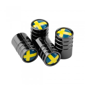Car Styling Tire Valve Caps For Sweden Flag Logo For Volvo V40 V50 V60 V70 S40 S60 S60L S70 S80 S90 XC40 XC60 XC70 XC80 XC90