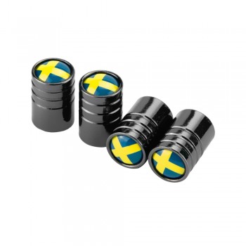 Car Styling Tire Valve Caps For Sweden Flag Logo For Volvo V40 V50 V60 V70 S40 S60 S60L S70 S80 S90 XC40 XC60 XC70 XC80 XC90