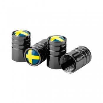 Car Styling Tire Valve Caps For Sweden Flag Logo For Volvo V40 V50 V60 V70 S40 S60 S60L S70 S80 S90 XC40 XC60 XC70 XC80 XC90