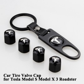 1set Zinc Alloy Car Tire Valve Cap Cover Logo Styling Wheel Valve Mouth Accessories for Tesla Model S Model X Roadster Model 3