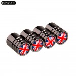 *DSYCAR 4pcs/lot UK Flag Bike Moto Car Tires Wheel Valve Cap dust Covers Car Styling