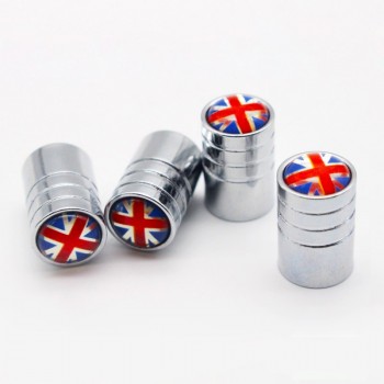 *DSYCAR 4pcs/lot UK Flag Bike Moto Car Tires Wheel Valve Cap dust Covers Car Styling