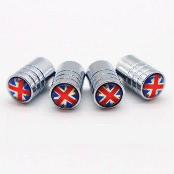 *DSYCAR 4pcs/lot UK Flag Bike Moto Car Tires Wheel Valve Cap dust Covers Car Styling
