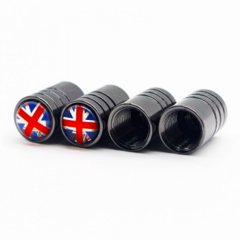 *DSYCAR 4pcs/lot UK Flag Bike Moto Car Tires Wheel Valve Cap dust Covers Car Styling