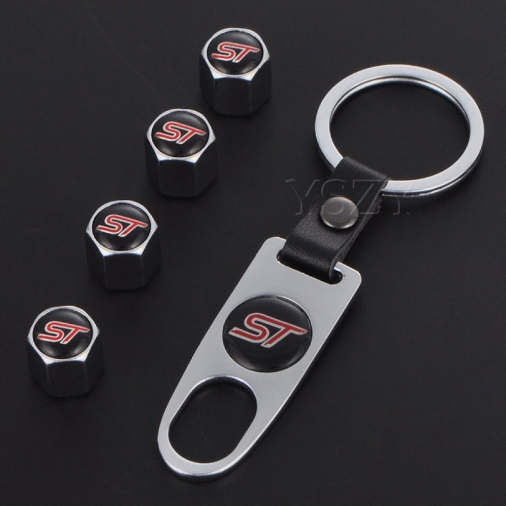 Fashion Car Tire Valve Cap Tyre Air Stems Caps Auto Dustproof Nut Cover For Ford S MAX Focus 2012 mk2 3 4 ST Emblem Styling