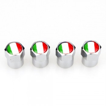 4 X Italian Flag Logo Metal Wheel Tire Valve Caps Covers Car Decoration Accessories for Fiat 500 Abarth 500x 5000L Panda