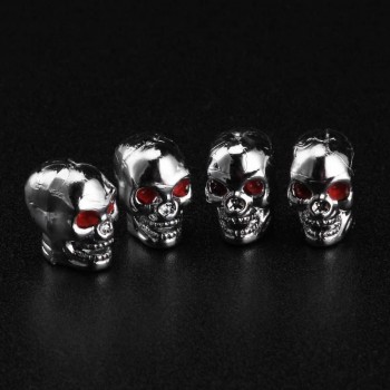 Automobiles 4pcs Skull Car Auto Bike Wheel Tyre Tire Valve Stem Air Caps Dust Covers Auto Accessories for Truck Bike Motorcycle