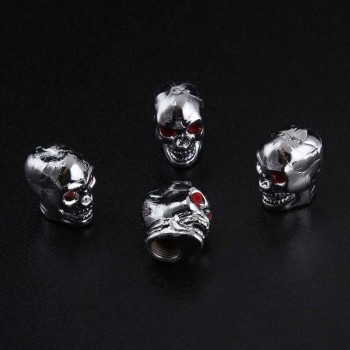 Automobiles 4pcs Skull Car Auto Bike Wheel Tyre Tire Valve Stem Air Caps Dust Covers Auto Accessories for Truck Bike Motorcycle