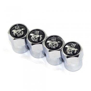 for Horse logo for Ford Mustang V8 GT GT500 GT350 Shelby Focus Escort Fusion Wheels Tire Valve Stem Caps Auto Car Accessories