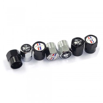 for Horse logo for Ford Mustang V8 GT GT500 GT350 Shelby Focus Escort Fusion Wheels Tire Valve Stem Caps Auto Car Accessories