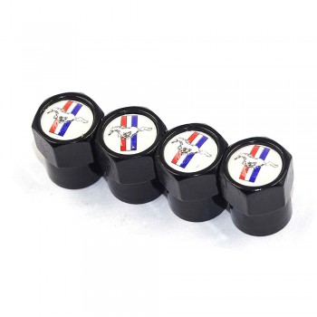 for Horse logo for Ford Mustang V8 GT GT500 GT350 Shelby Focus Escort Fusion Wheels Tire Valve Stem Caps Auto Car Accessories