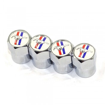 for Horse logo for Ford Mustang V8 GT GT500 GT350 Shelby Focus Escort Fusion Wheels Tire Valve Stem Caps Auto Car Accessories