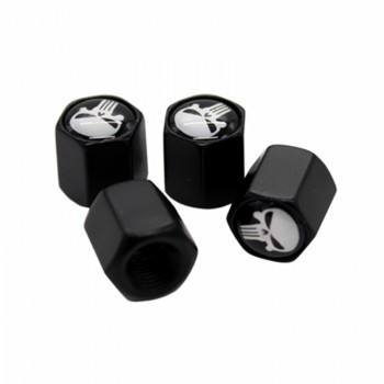 HAUSNN 4Pcs/Pack Punisher Skull Logo Car Badge Tyre Dust Cap Wheel Tire Valve Caps For Toyota Mazda Ford VW Volvo SAAB Lada