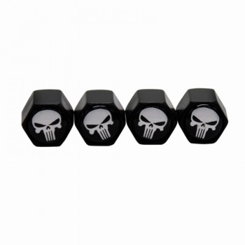 HAUSNN 4Pcs/Pack Punisher Skull Logo Car Badge Tyre Dust Cap Wheel Tire Valve Caps For Toyota Mazda Ford VW Volvo SAAB Lada