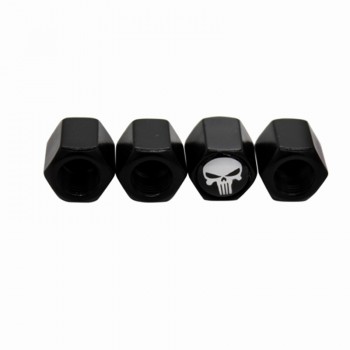 HAUSNN 4Pcs/Pack Punisher Skull Logo Car Badge Tyre Dust Cap Wheel Tire Valve Caps For Toyota Mazda Ford VW Volvo SAAB Lada