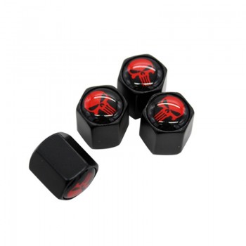 HAUSNN 4Pcs/Pack Punisher Skull Logo Car Badge Tyre Dust Cap Wheel Tire Valve Caps For Toyota Mazda Ford VW Volvo SAAB Lada