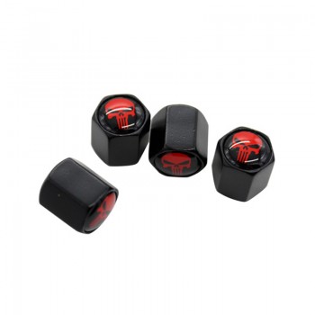 HAUSNN 4Pcs/Pack Punisher Skull Logo Car Badge Tyre Dust Cap Wheel Tire Valve Caps For Toyota Mazda Ford VW Volvo SAAB Lada