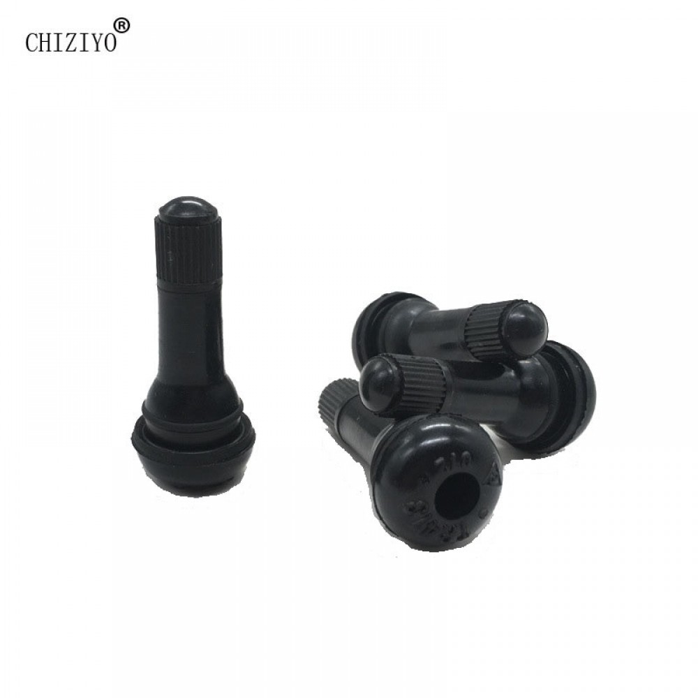CHIZIYO 4pcs TR413 Tubeless Car Wheel Tire Valve Stems With Caps Tyre Rubber Valves