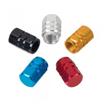 4pcs a lot Universal Aluminum Car Tyre Air Valve Caps Bicycle Tire Valve Cap Car Wheel Styling Round Red Black Blue Silver Gold