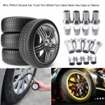 4pcs TR413 Aluminum Chrome Car Truck Tire Wheel Tyre Valve Stem Hex Air Caps Airtight with Sleeve Covers Car Accessories Auto