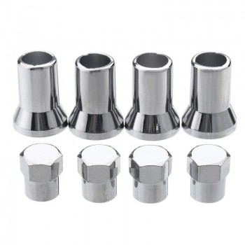 4pcs TR413 Aluminum Chrome Car Truck Tire Wheel Tyre Valve Stem Hex Air Caps Airtight with Sleeve Covers Car Accessories Auto
