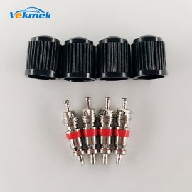 1 Set Tire Valve Service Kit 4 Tyre Valve Cores 4 Plastic Valve Caps Valve Stem Repairing Kit Car Accessories Wheel Rim Parts