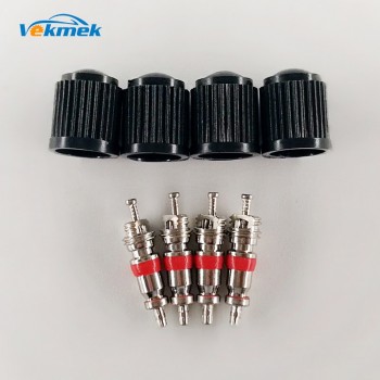 1 Set Tire Valve Service Kit 4 Tyre Valve Cores 4 Plastic Valve Caps Valve Stem Repairing Kit Car Accessories Wheel Rim Parts