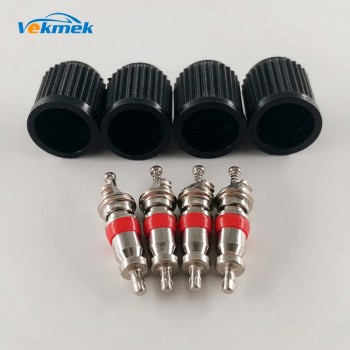 1 Set Tire Valve Service Kit 4 Tyre Valve Cores 4 Plastic Valve Caps Valve Stem Repairing Kit Car Accessories Wheel Rim Parts