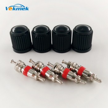 1 Set Tire Valve Service Kit 4 Tyre Valve Cores 4 Plastic Valve Caps Valve Stem Repairing Kit Car Accessories Wheel Rim Parts