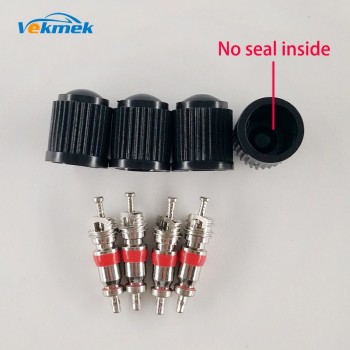 1 Set Tire Valve Service Kit 4 Tyre Valve Cores 4 Plastic Valve Caps Valve Stem Repairing Kit Car Accessories Wheel Rim Parts