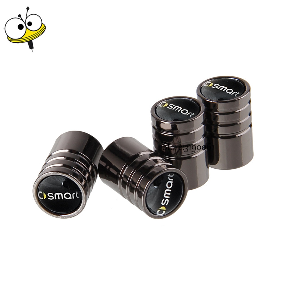 Car Accessories Auto Wheels Tire Valve Caps Sticker For Benz Smart Fortwo 451 453 Forfour Forspeed Forstars Forjeremy Escooter