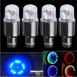 Car Valve Stems amp; Caps Accessories 4Pcs LED Car Bike Wheel Tire Tyre Valve Dust Cap Spoke Flash Lights