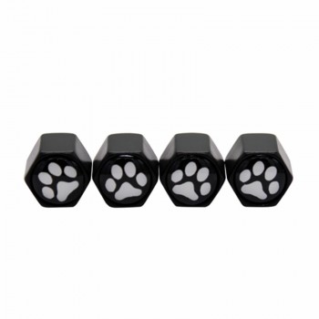 HAUSNN 4Pcs/Pack Cute Lovely Dog Paw Logo Car Badge Tyre Dust Cap Wheel Tire Valve Caps For Suzuki Mazda Toyota Lexus Ford VW