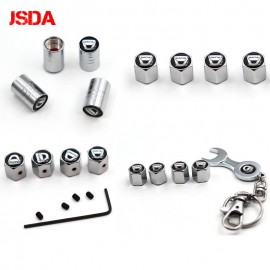 Newest DACIA Car metal Wheel Tires Valves Tyre Stem Air Caps Theftproof Airtight Cover for  Duster Logan 2 Mcv Sandero Stepway