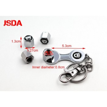 Newest DACIA Car metal Wheel Tires Valves Tyre Stem Air Caps Theftproof Airtight Cover for  Duster Logan 2 Mcv Sandero Stepway
