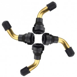 4Pcs Tire Valve Motorcycles Brass Electrombiles Snap-in Rubber Tyre Valves Stem 90 Degrees