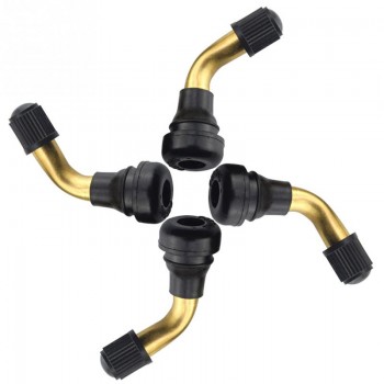 4Pcs Tire Valve Motorcycles Brass Electrombiles Snap-in Rubber Tyre Valves Stem 90 Degrees
