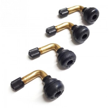 4Pcs Tire Valve Motorcycles Brass Electrombiles Snap-in Rubber Tyre Valves Stem 90 Degrees