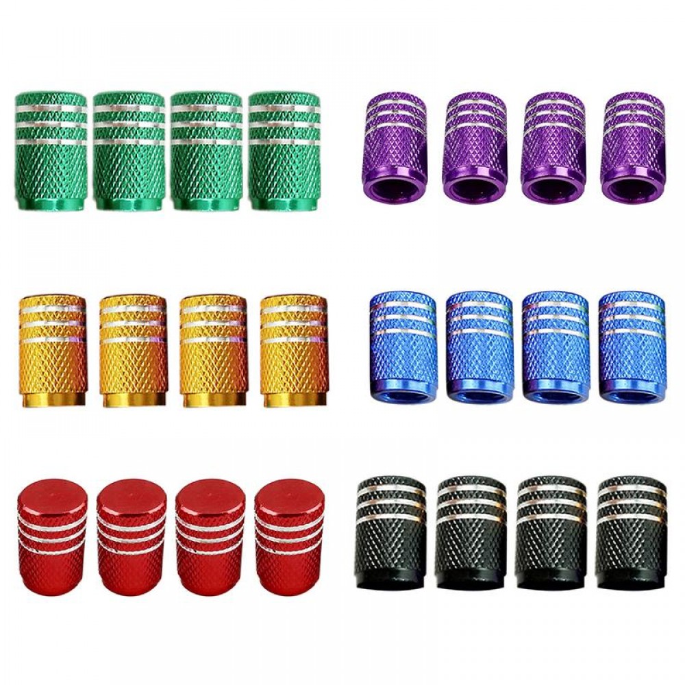 4Pcs Universal Aluminum Car Tyre Air Valve Caps Bicycle Tire Valve Cap Car Wheel Styling Round Red Black Blue Silver Gold