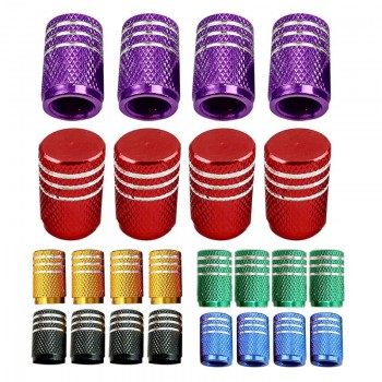 4Pcs Universal Aluminum Car Tyre Air Valve Caps Bicycle Tire Valve Cap Car Wheel Styling Round Red Black Blue Silver Gold